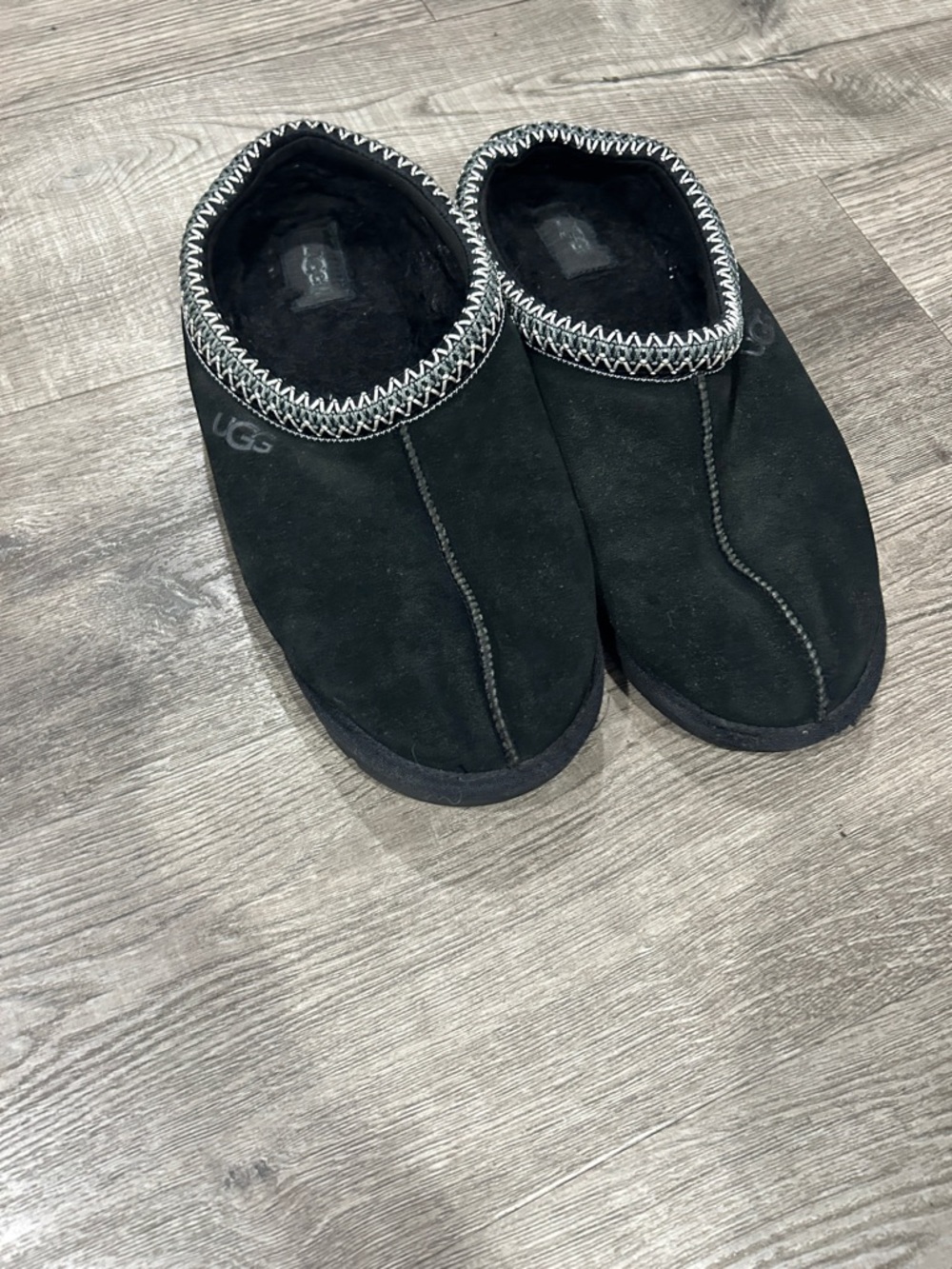 UGG Men's Black Slip-On Tasman Slippers